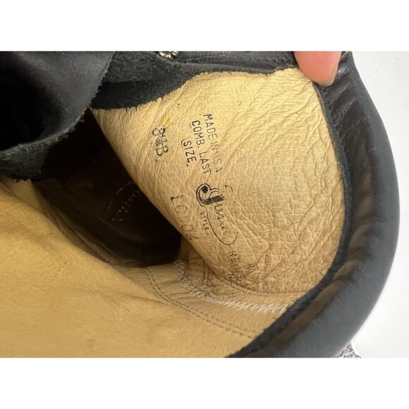 Vintage Justin Black Lace-Up Boots Genuine Leather Kiltie Western Peasant 8.5 B - Picture 13 of 14